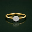 9KT Gold Solitaire Halo Lab Grown Diamond Ring for Women | Minimal Engagement Ring | Tvayi