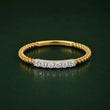 9KT Gold Twisted Lab Grown Diamond Ring for Women | Minimal Diamond Band | Tvayi