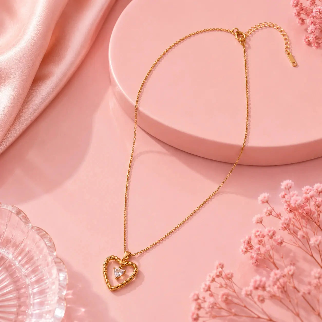 Amora Crystal Heart Necklace | Tvayi