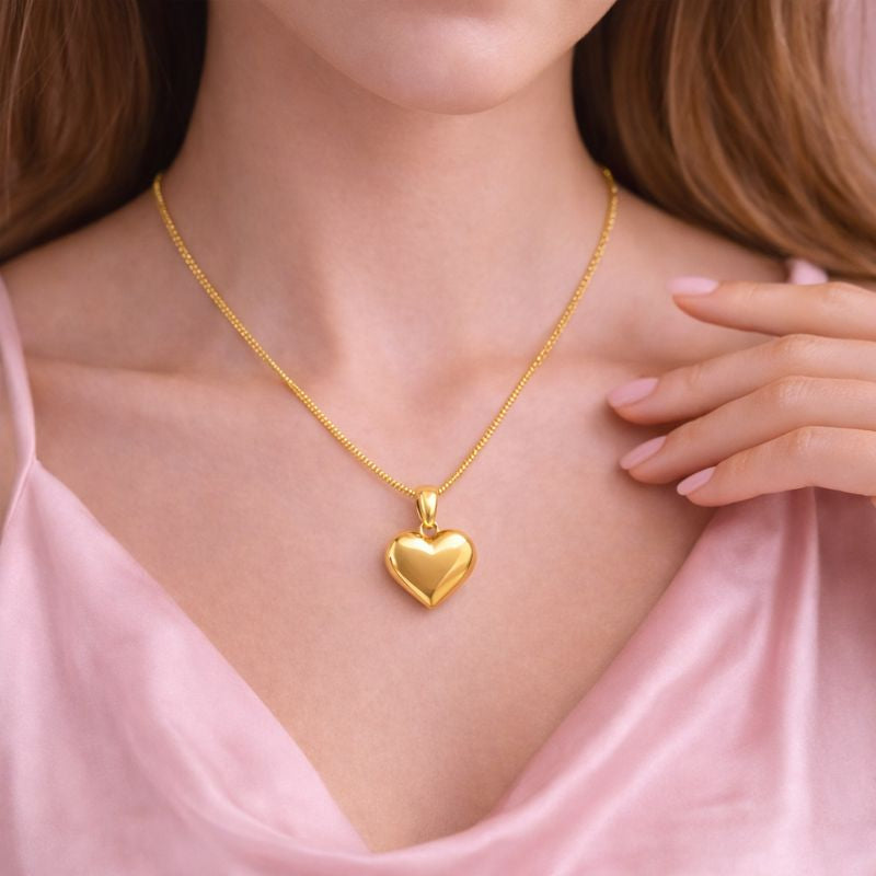 Amora Glow – Gold Plated Heart Necklace for Women | Demi-Fine Jewellery | Tvayi