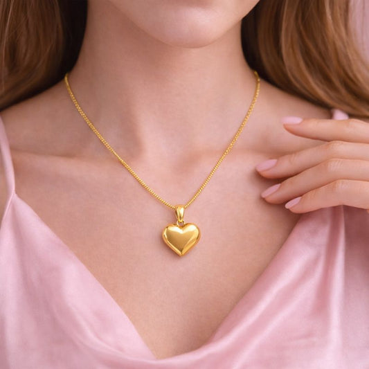 Amora Glow – Gold Plated Heart Necklace for Women | Demi-Fine Jewellery | Tvayi