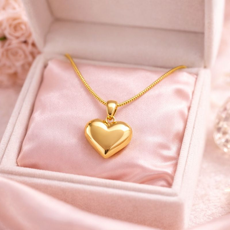 Amora Glow – Gold Plated Heart Necklace for Women | Demi-Fine Jewellery | Tvayi
