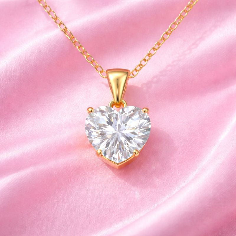 Amora Heart Solitaire Pendant – 18K Gold Plated Demi-Fine Jewellery | Tvayi