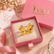 18K gold plated bow ring for women presented in pink TVAYI jewellery gift box