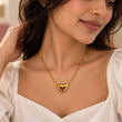 Indian woman wearing Amora 18K Gold Plated Heart Pendant Necklace – TVAYI
