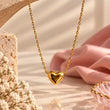 Amora 18K Gold Plated Heart Necklace premium hanging product detail – TVAYI