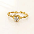 Amour Heart Adjustable Ring – 18K Gold Plated | Tvayi