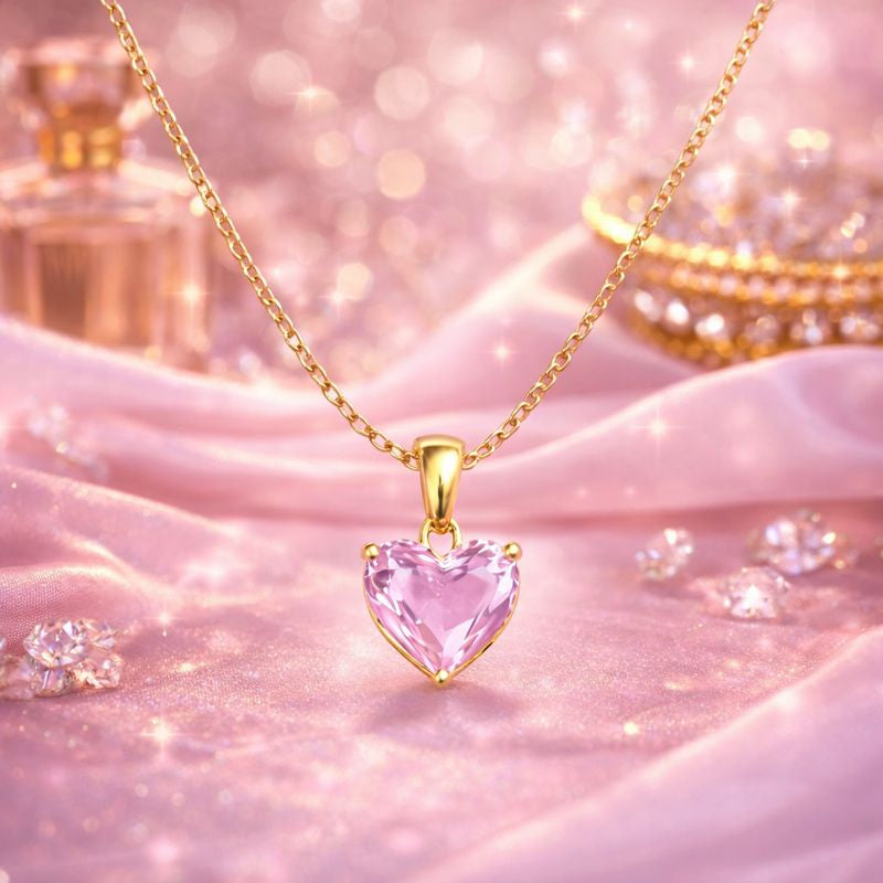 The Blush Heart Gold Pendant Necklace | Tvayi