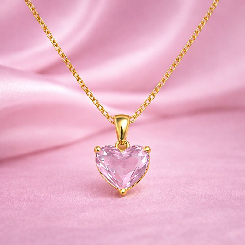 The Blush Heart Gold Pendant Necklace | Tvayi