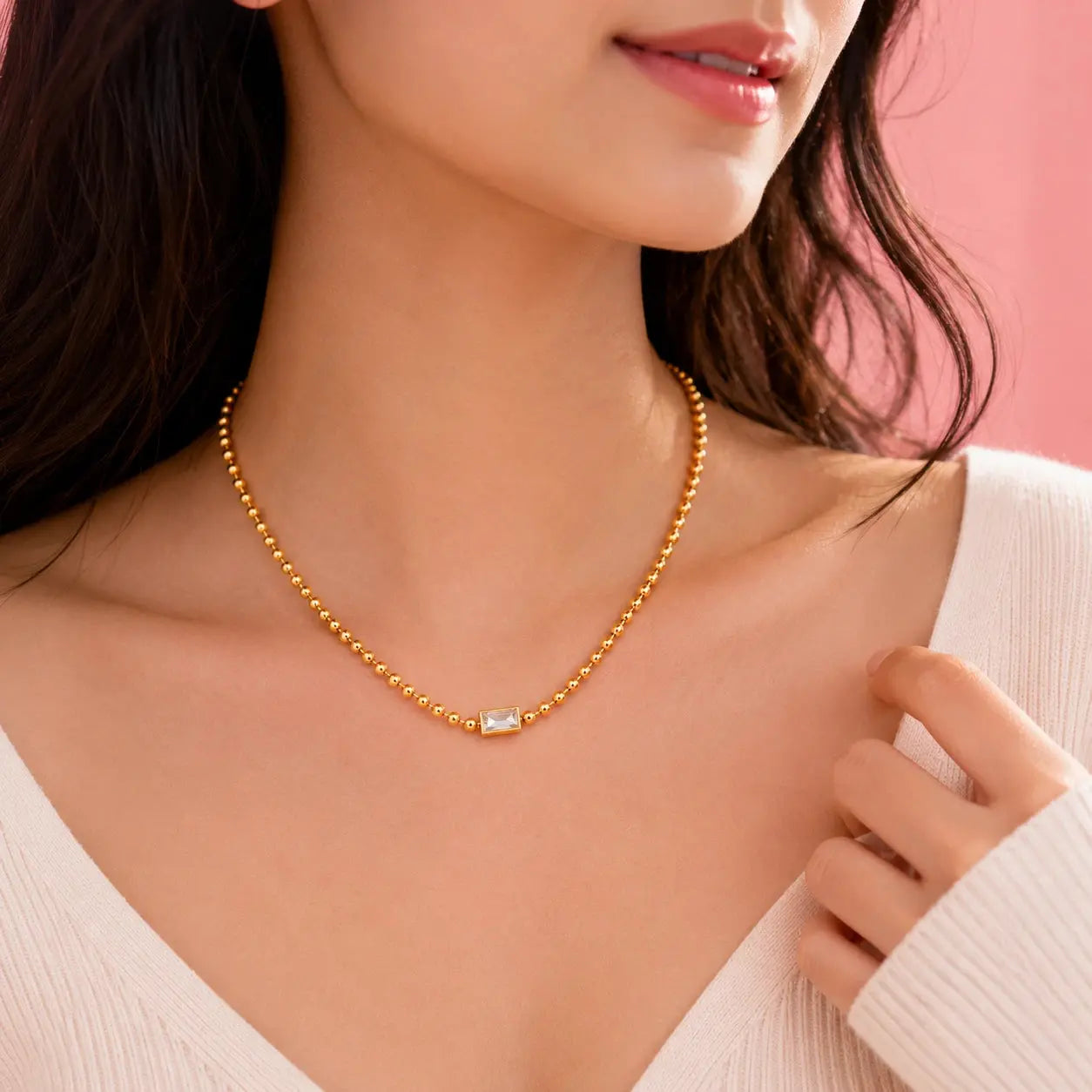Aurelia Crystal Beaded Necklace | Tvayi