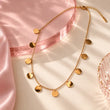 18K Gold Plated Coin Charm Necklace for Women
