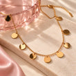 Anti Tarnish Gold Plated Disc Charm Necklace