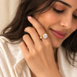 Indian woman wearing Aurelia 18K Gold Plated Dual Pearl Ring – TVAYI