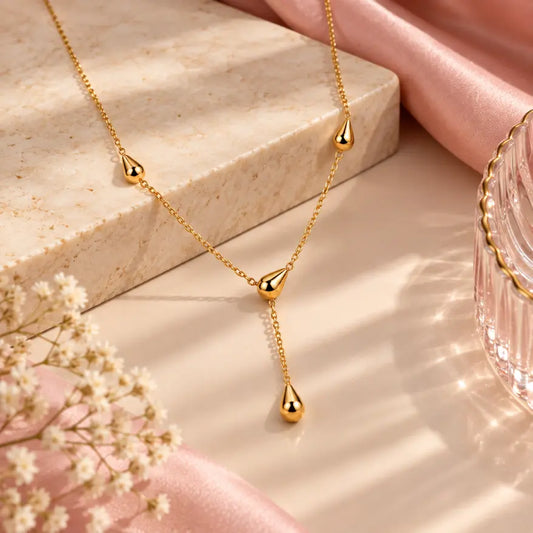 Aurelia Drop 18K Gold Plated Necklace