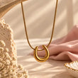 Aurevia 18K Gold Plated Necklace hanging product detail view – TVAYI