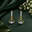 Aurielle Fan Diamond Drop Earrings in 9KT Gold | Tvayi