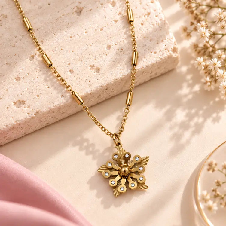 Aurora Bloom Necklace displayed in an elegant premium jewellery setup