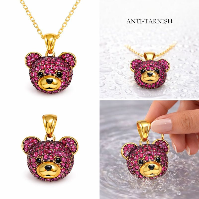Bear Head Pendant Necklace – 18K Gold Plated Demi-Fine Jewellery for Women | Anti-Tarnish & Hypoallergenic | Tvayi
