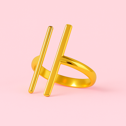 Bold Hashtag Ring | 18K Gold Vermeil Demi-Fine Jewellery | Tvayi Jewellery
