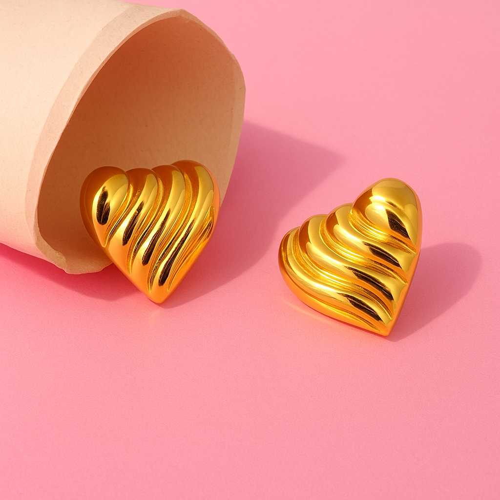 Bold Heart Statement Earrings | Tvayi