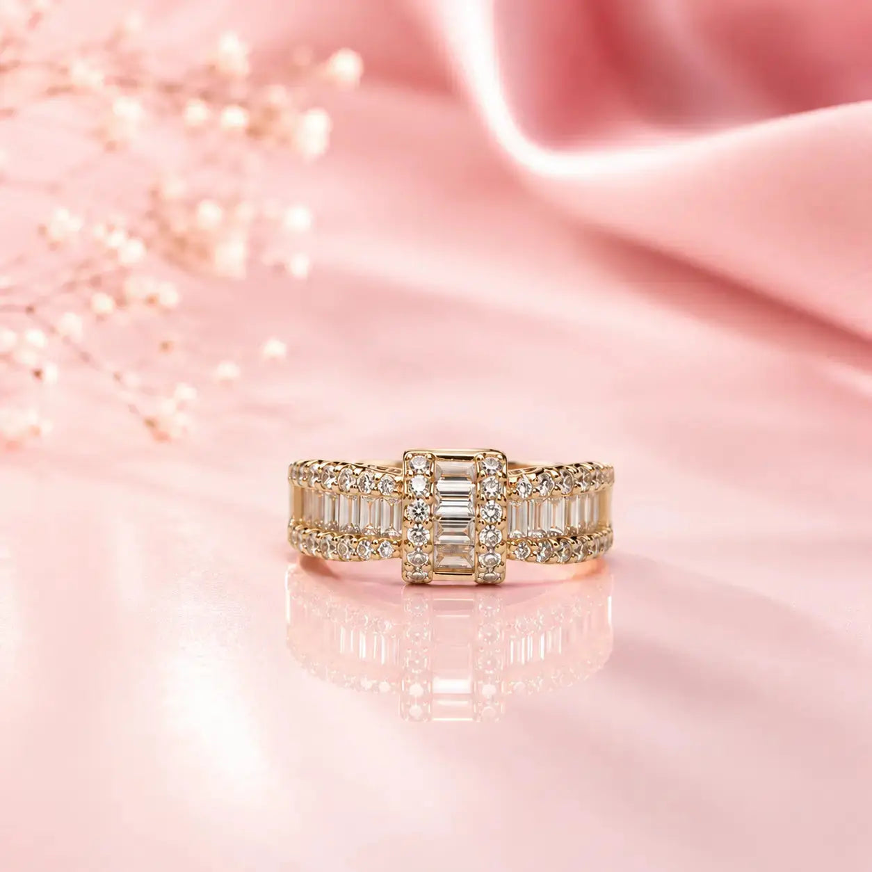 Celeste Baguette Statement Ring | Tvayi