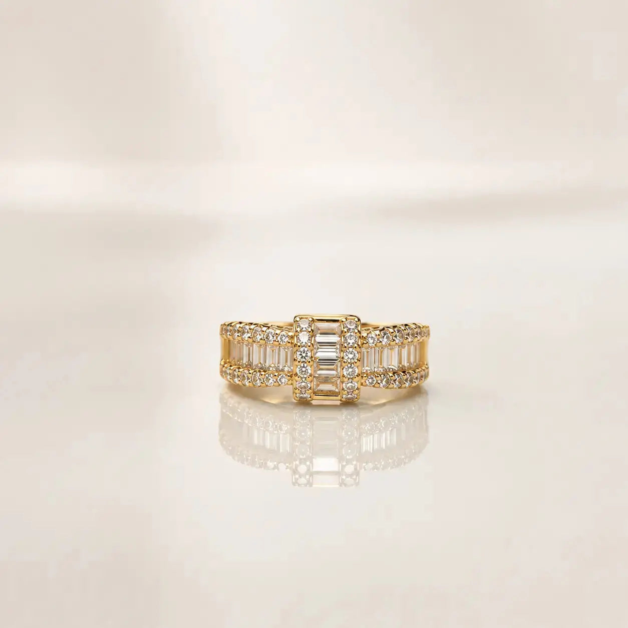 Celeste Baguette Statement Ring | Tvayi