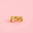 Celeste Crossover 18k gold plated ring | Tvayi