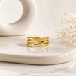 Celeste Crossover 18k gold plated ring | Tvayi