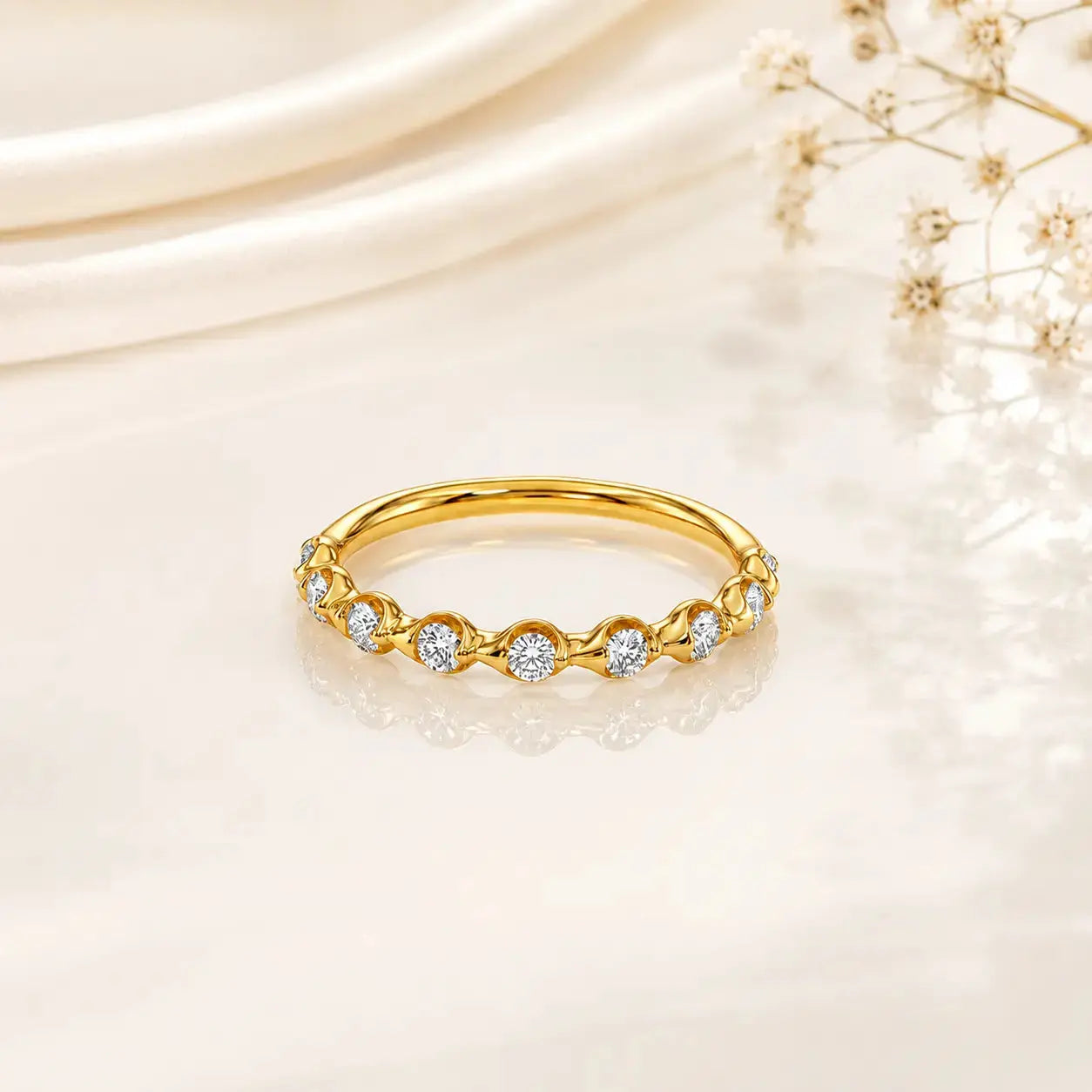 Celeste Diamond Eternity Ring in 9KT Gold | Tvayi
