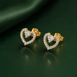 Celeste Heart Halo Diamond Earrings in 9KT Gold | Tvayi
