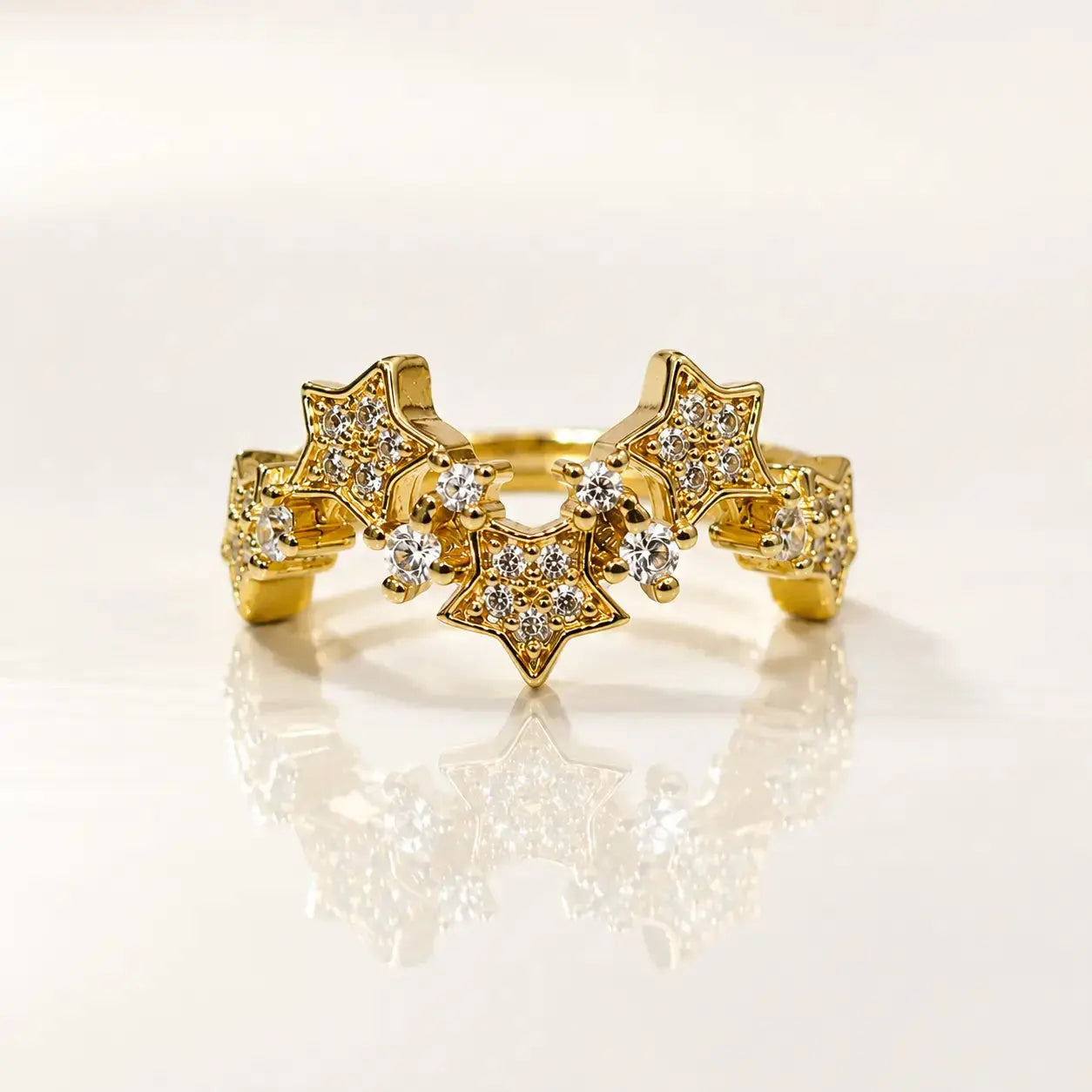 Celestia Star Adjustable Ring – 18K Gold Plated | Tvayi