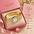 Celestia 18K Gold Plated Crystal Bracelet Watch in premium TVAYI gifting presentation – TVAYI