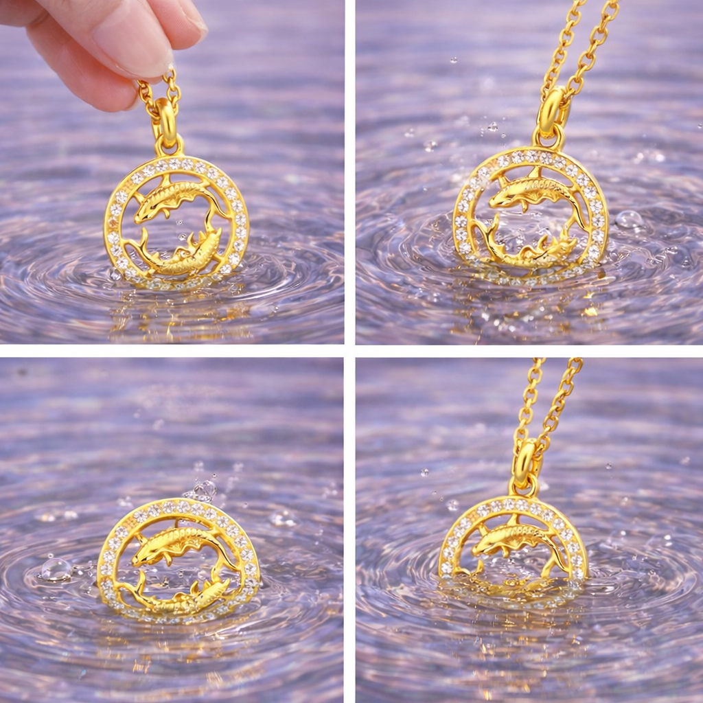 Celestial Pisces Zodiac Necklace – 18K Gold Plated Premium Demi-Fine Jewellery for Her | Tvayi