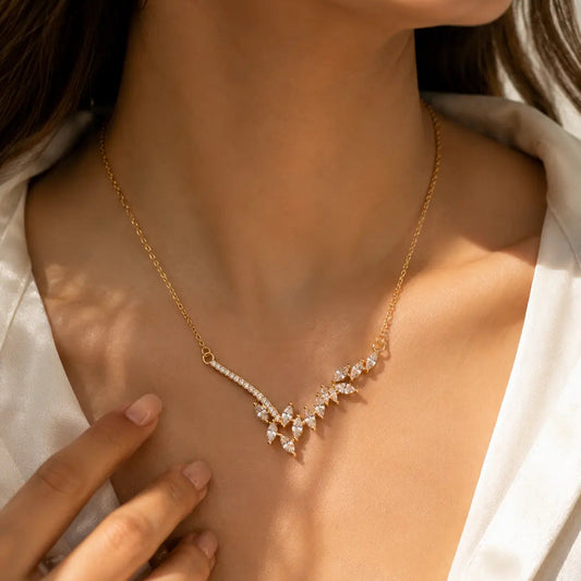 Gold V-Pendant | Tvayi