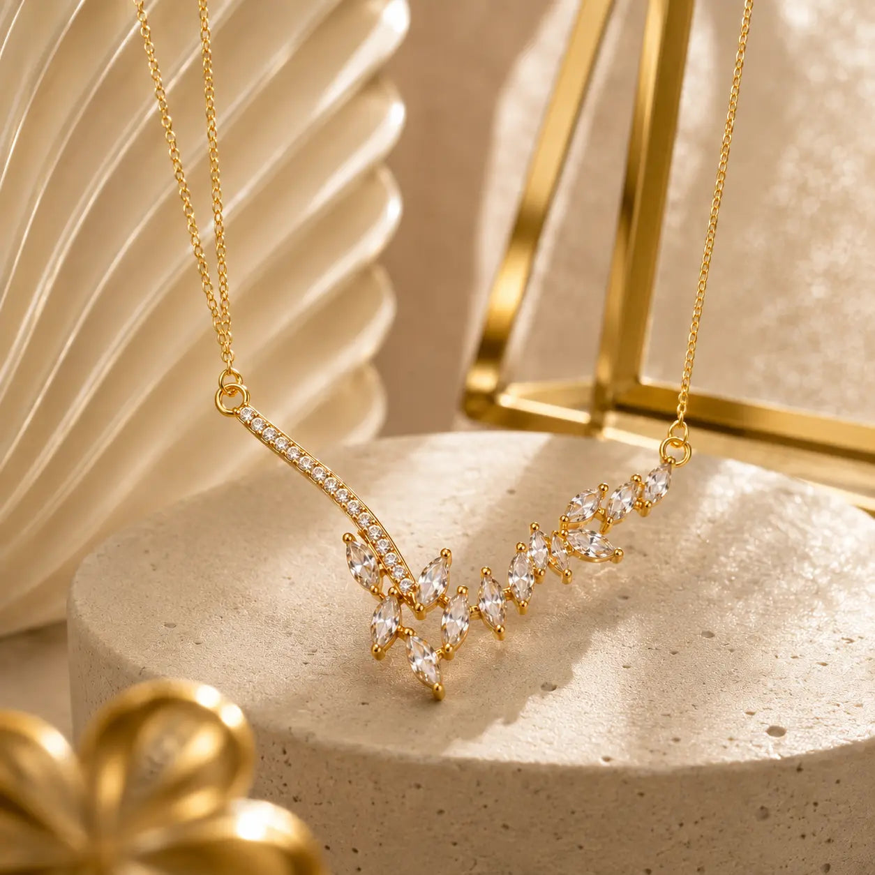 Gold V-Pendant | Tvayi