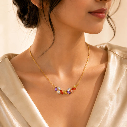 Multicolored Gemstone Vine Necklace | Tvayi