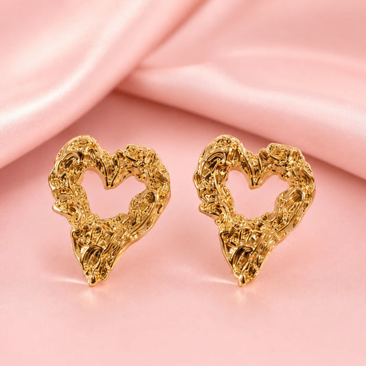Molten Heart Statement Earrings