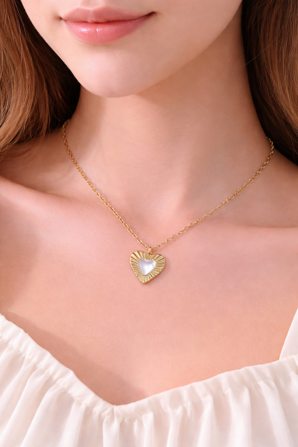 Heart Pendant Minimal Necklace | 18K Gold Plated Waterproof Demi-Fine Jewellery | Tvayi
