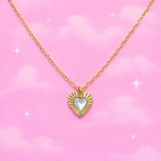 Heart Pendant Minimal Necklace | 18K Gold Plated Waterproof Demi-Fine Jewellery | Tvayi