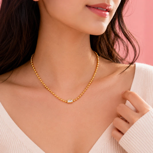 Aurelia Crystal Beaded Necklace | Tvayi