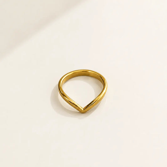 Luna V Ring – 18K Gold Plated Minimal Ring | Tvayi