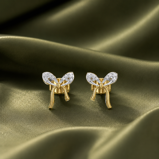 Celeste Bow Lab Grown Diamond Earrings – 9KT Gold