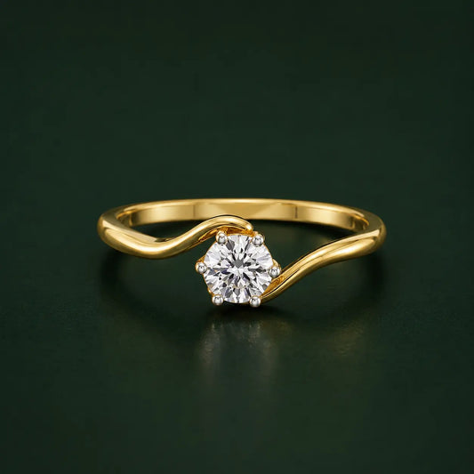 9KT Gold Lab Grown Diamond Solitaire Ring for Women | Minimalist Engagement Ring