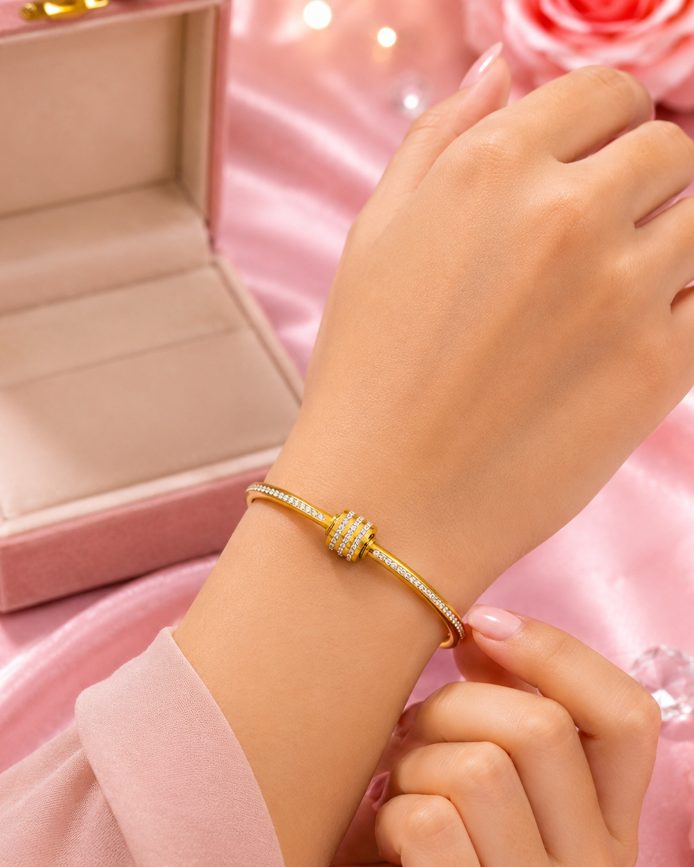 Aurora 18K Gold Plated Demi-Fine Bracelet | Waterproof Gold Vermeil Jewellery for Women | Tvayi