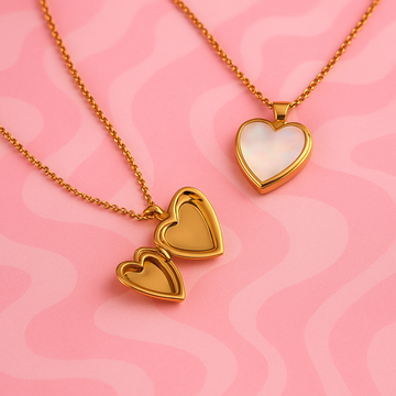 Golden Heart Duo Set – Anti-Tarnish Demi-Fine Jewellery | Tvayi