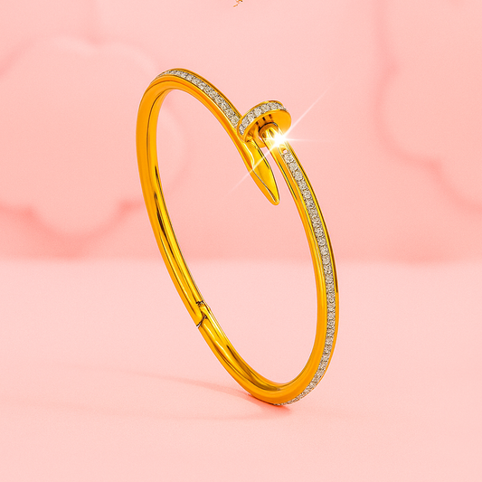 18K Gold Plated Nail Bangle – Demi-Fine Everyday Jewellery | Tvayi