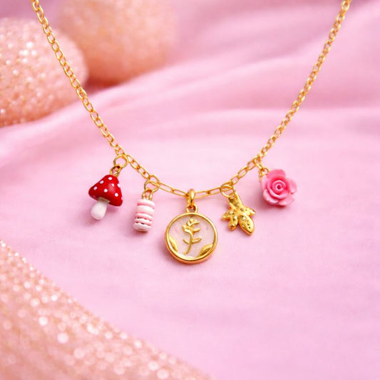 Candy Garden Charms – Gold Plated Necklace for Women | Demi-Fine Jewellery | Premium Charms Necklace | Tvayi