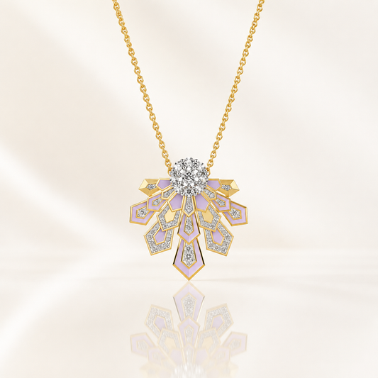 Lavender Cascade Lab-Grown Diamond Necklace | Tvayi