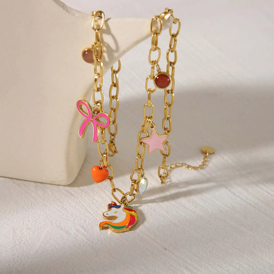 Colourful horse necklace Tvayi