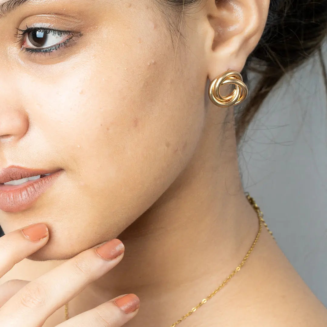 Contemporary Hoop Gold-Plated Earrings | Tvayi
